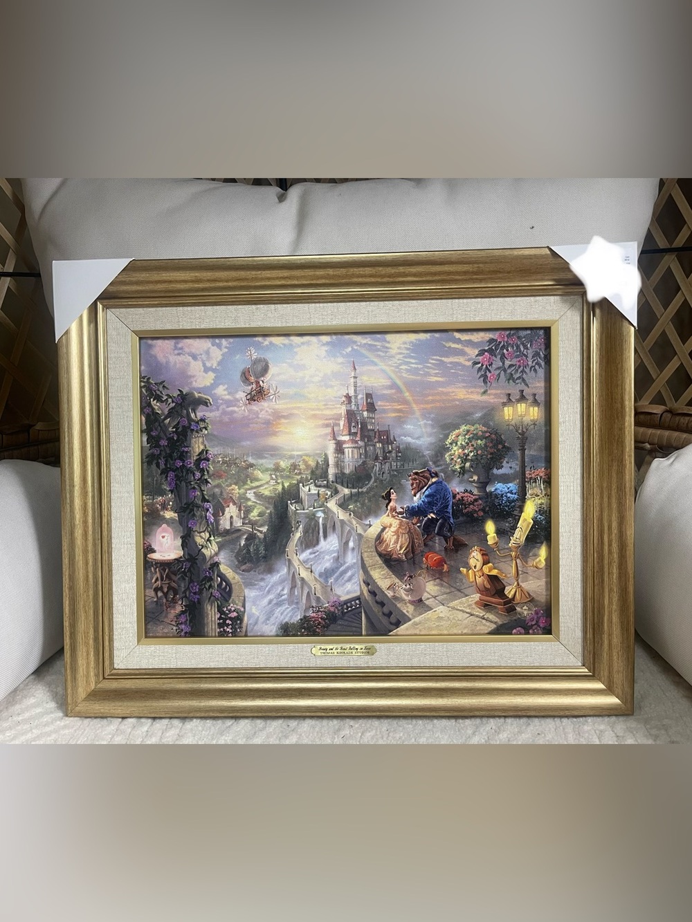 Thomas Kinkade Beauty and the Beast Falling in Love Framed Print COA disney